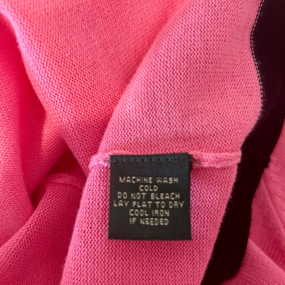 💗Lauren Ralph Lauren Vintage Hot Pink and Black Short Sleeved Sweater Size M💖 - Picture 8 of 8
